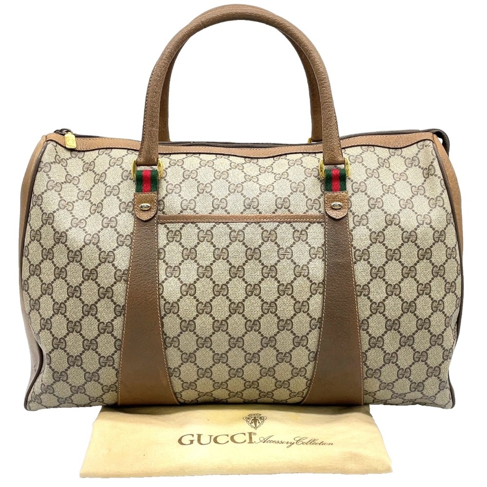 Authentic Gucci 40 Bandolier Sherry Line Boston travel bag with COA & Dustbag
